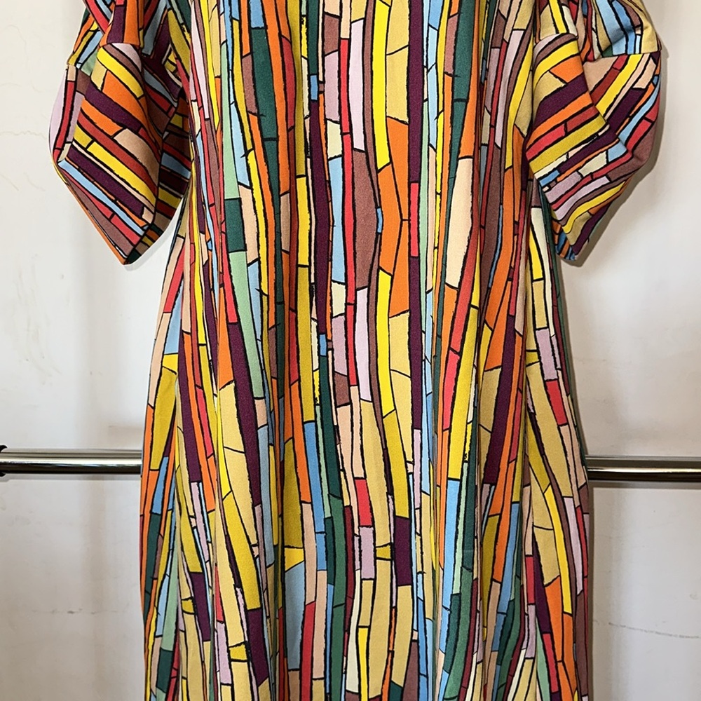 Hottie + Lord Women’s Multicolored Scrunch Sleeve Dress - Picture 3 of 15